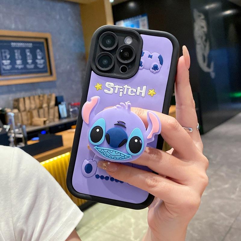 Applicable To Samsung A57 A37 Cartoon Mobile Phone Case A17 Cute Stitch A37 Sticker S25 Lens Protection