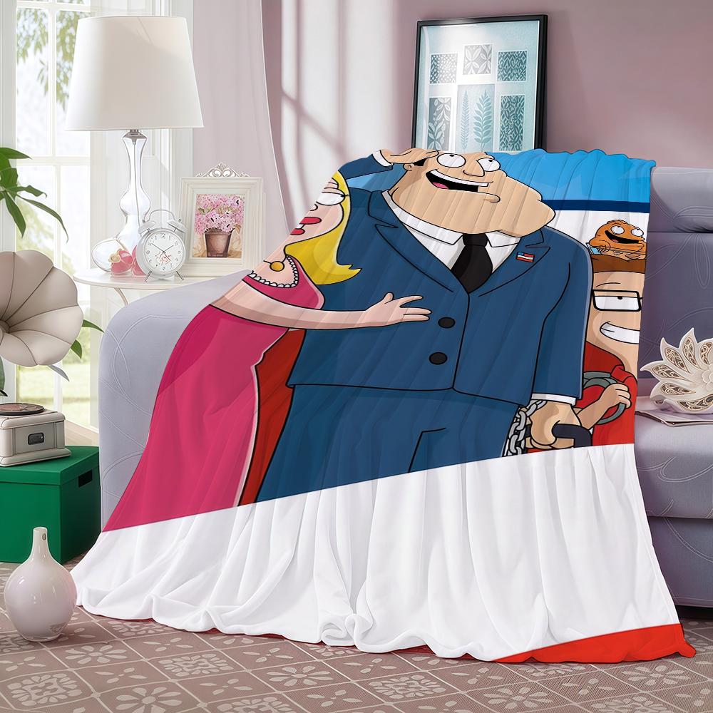 Cartoon A American D Dad! Blanket Soft and Skin Friendly For Couch Bed Napping Bedspread All Seasons Comforter
