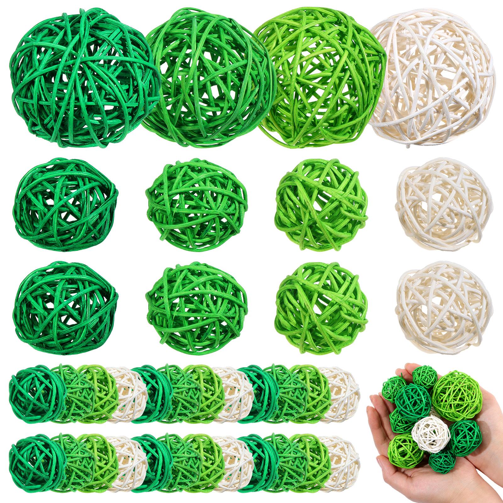 

36Pcs St Patricks Day Wicker Rattan Balls For Vase Fillers St. Patrick S Day Green Rattan Balls For Wedding Table Decor Valentin зелёный
