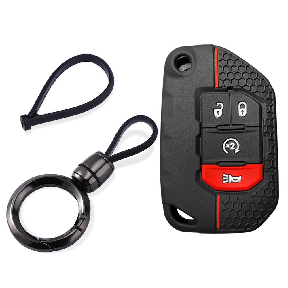 For Jeep Gladiator Jt Wrangler Jl Grand Cherokee Compass Silicone Car Key Case Holder