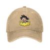 Casual Dragon Ball DBZ Goku Baseball Caps Unisex Distressed Cotton Sun Cap Cute Chibi All Seasons Travel Adjustable Fit Hats Cap