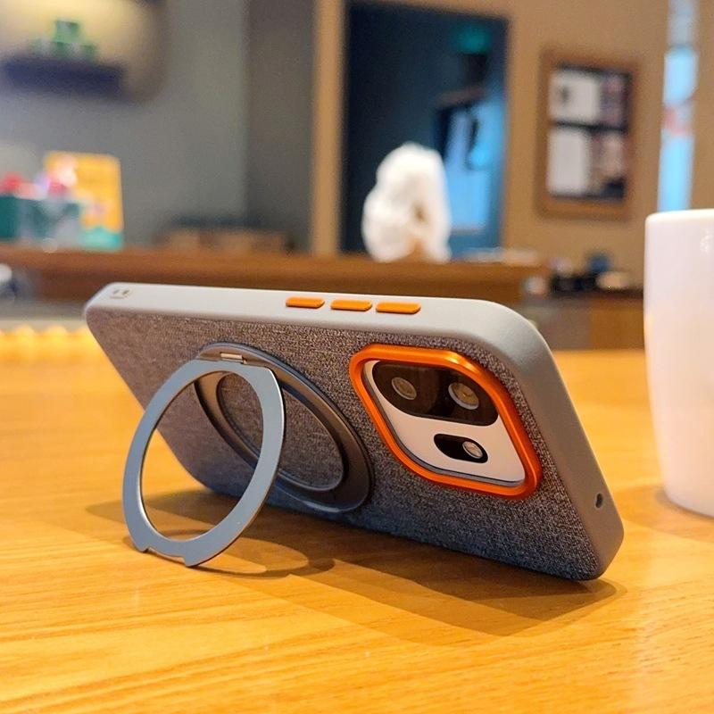Applicable to OnePlus 11T mobile phone case magnetic suction rotating bracket OnePlus 11t cloth pattern protective cover 1 + 11t fabric hard case