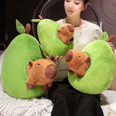 Creative Capybara Avocado Pillow Plush Toy Doll Cute Capybara Doll Children Accompany Soothing Doll