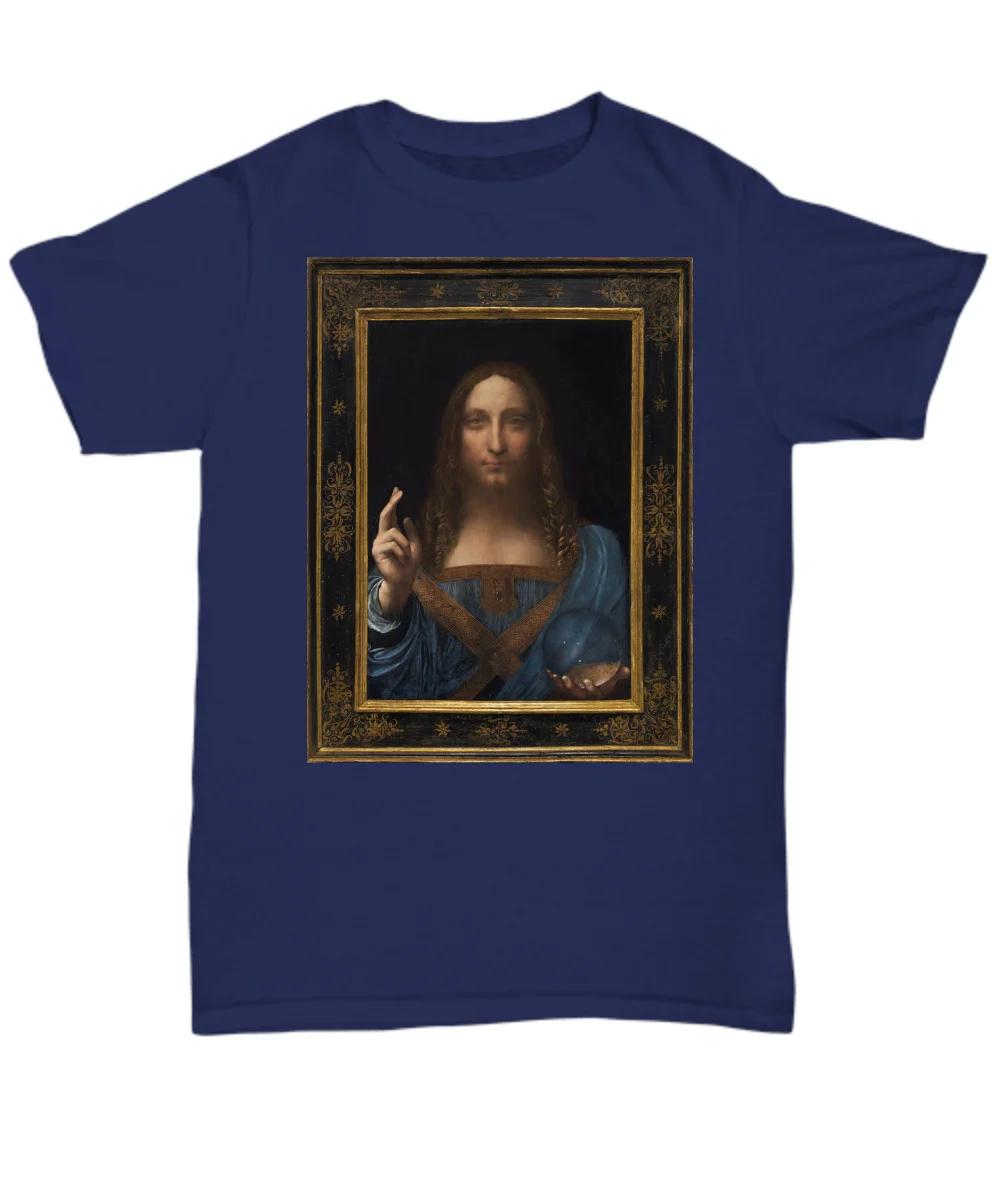 450 Million Dollar Funny Shirt Salvator Mundi Mens Short Sleeve 100 Cotton Casual Tshirts Loose Top Size S3XL S