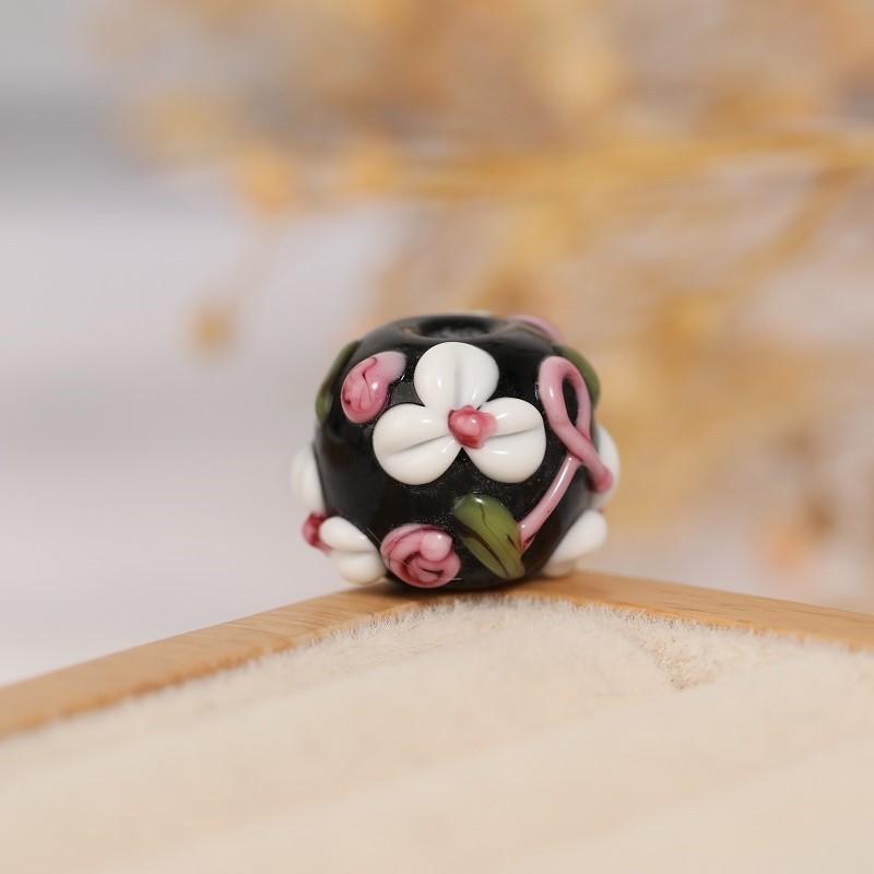 10PC 12mm Japanese Cherry Blossom Beads with Three Petals, Flower Outside, Glass Beads, Scattered Beads, DIY Handmade Bead Beads