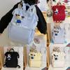 Casual Nylon Student Backpack With Embroidery And Air Cushion Straps For Middle School Girls And Boys