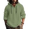 Baumwoll- und Leinenhemd Kapuzensweatshirt Langärmlig Kapuze Lässig Alltagskleidung für Frühling und Sommer
