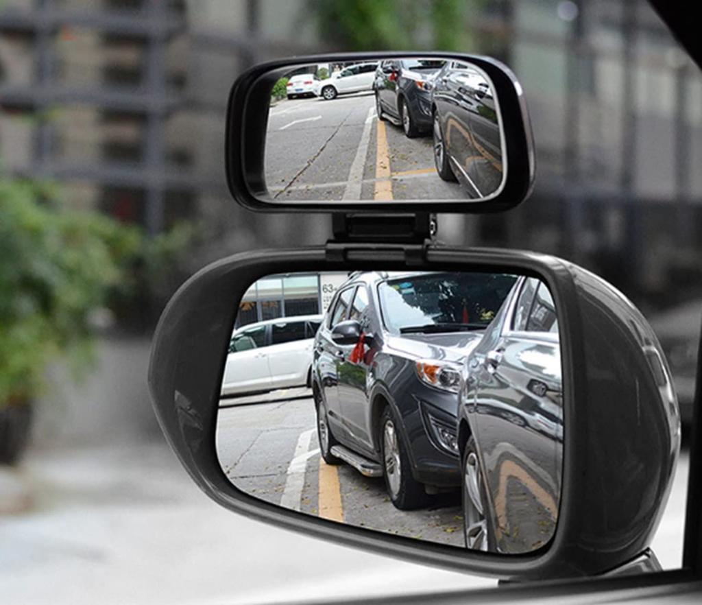 Car Auxiliary Mirror, Set of 2 Black, Small, Side Mirror, Wide Field of View,