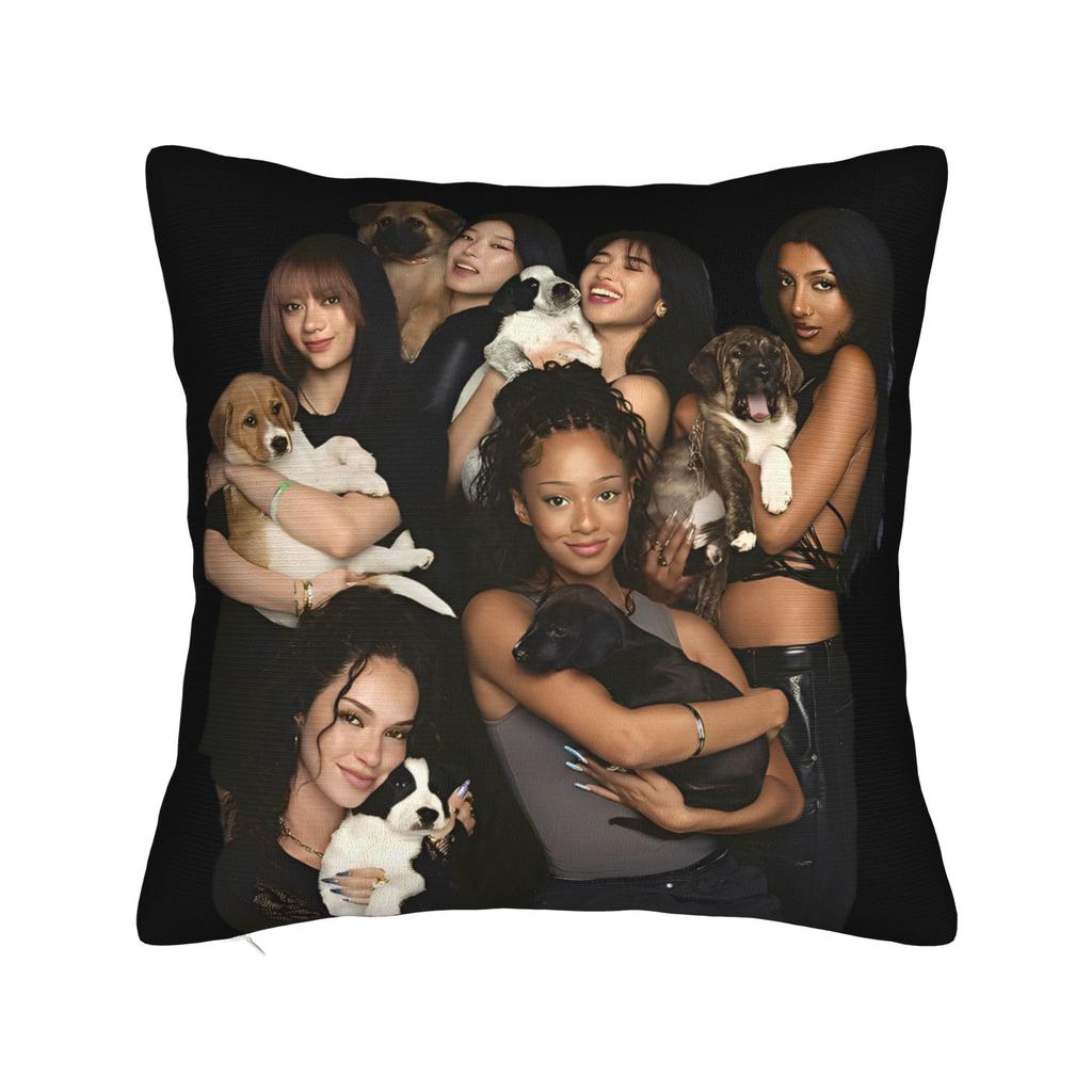Katseye Kpop Stil Quadratische Kissenhülle Polyester Überwurf Kissen Koreanischer Stil Neuheit Kissenbezüge