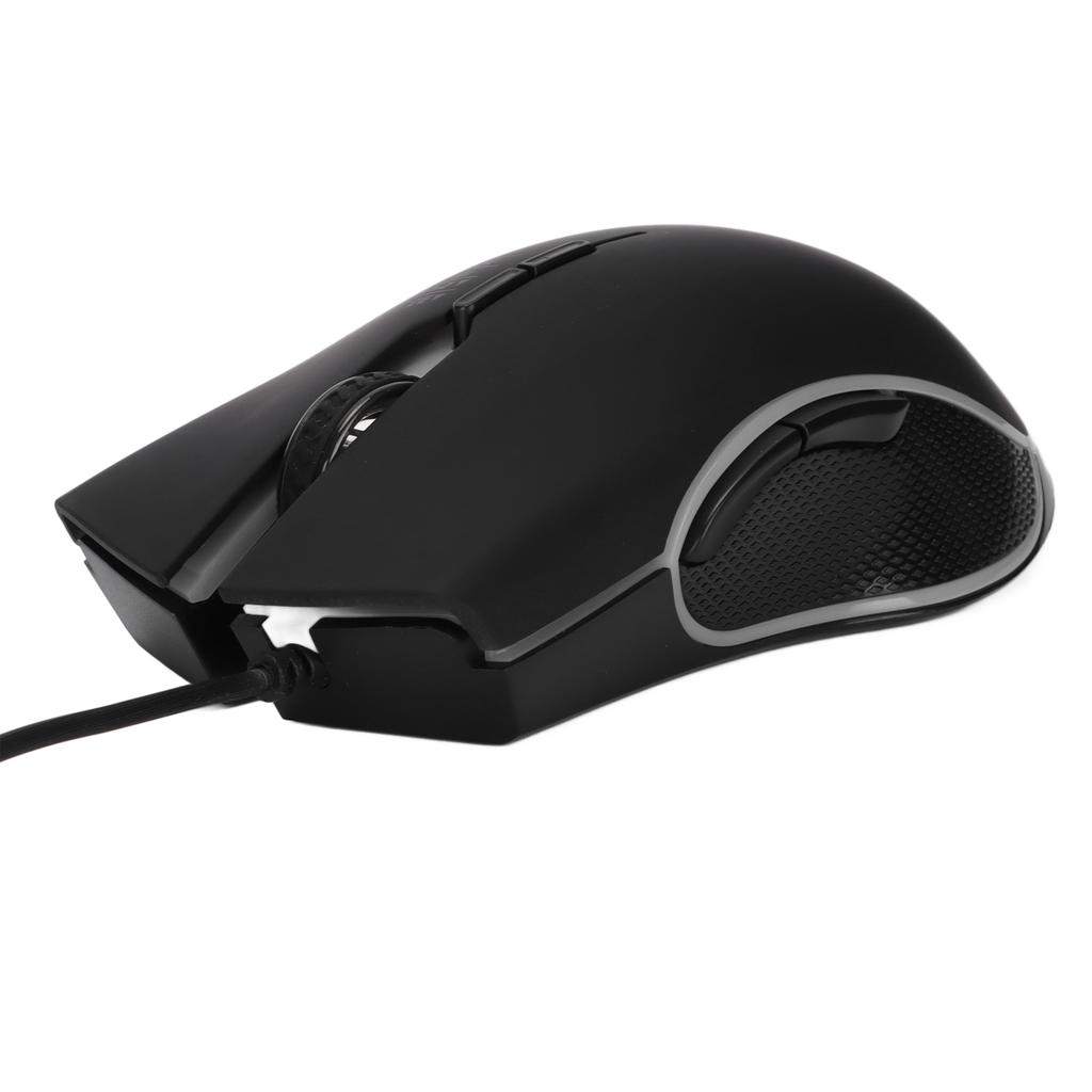 Wired Mouse 4 Color Backlight Gaming Chip USB Mice Ergonomic 7 Buttons Computer Supplies for Win XPBlack