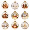 2D Flat Pattern Christmas Ball Ornament Transparent Clear Sphere Bauble  Family Gathering