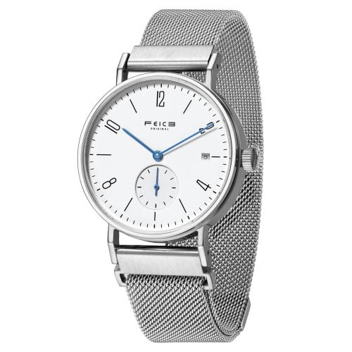 

FEICE Men s Automatic Analog Watch, Luxury Skeleton Wristwatch with Date Display, Sapphire Crystal, Minimalist Design, Leather Strap, Waterproof, Popu