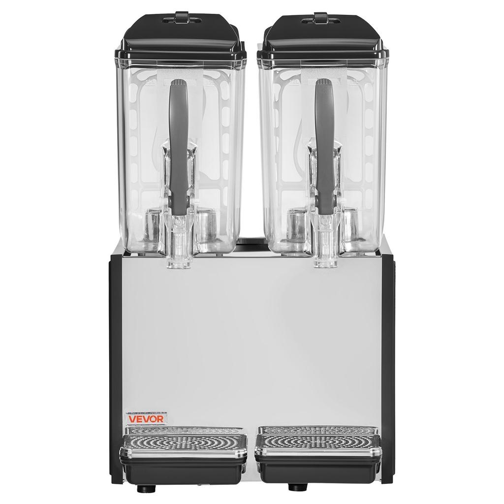 Commercial Beverage Dispenser 2 Tanks 12 L / 12.7 QT Per Tank, Stainless Steel Juice Dispenser, Ice Tea Drink Machine with 7 to 12 Cooling