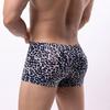 Herren Sexy Boxershorts Sexy Shorts U-förmige Ausbuchtung Panties Leopard Unterwäsche Atmungsaktive Mesh-Shorts Männliche Unterhosen