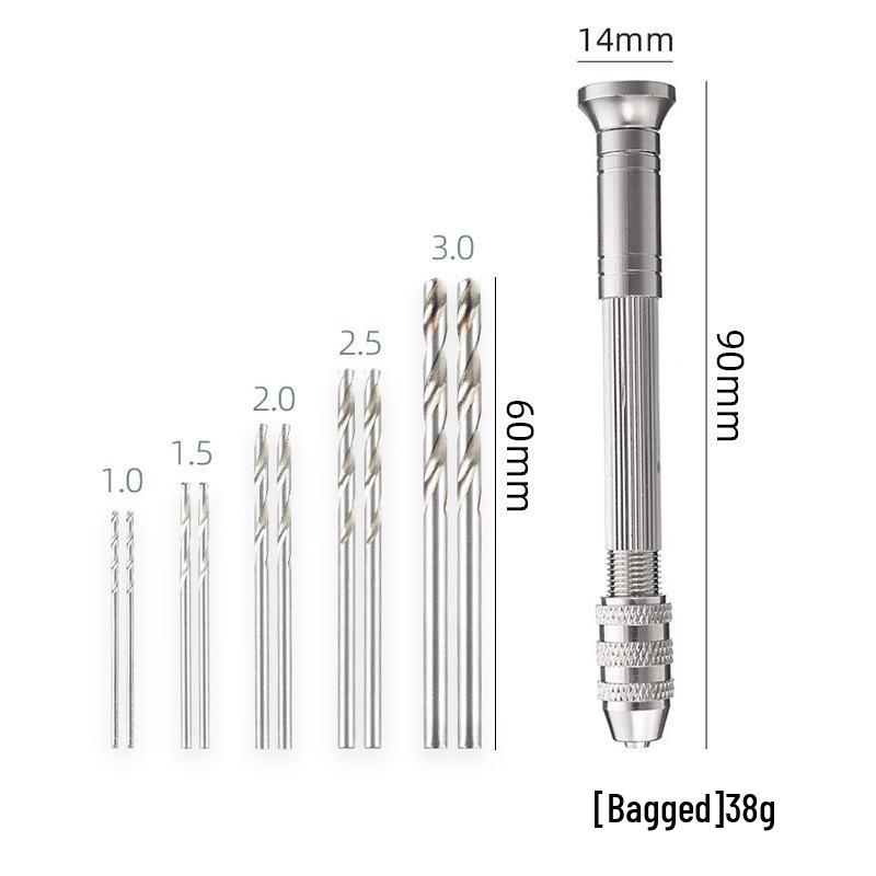 20-Piece Twist Drill Set with Hand Twister for Manual Hole Punching In Model Making
