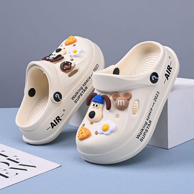 24-31 Size Children Slipper Sandals Girls Clogs Summer Beach Hole Shoes EVA Thick Bottom Anti Slip Cute Cartoon Slipper Sandals