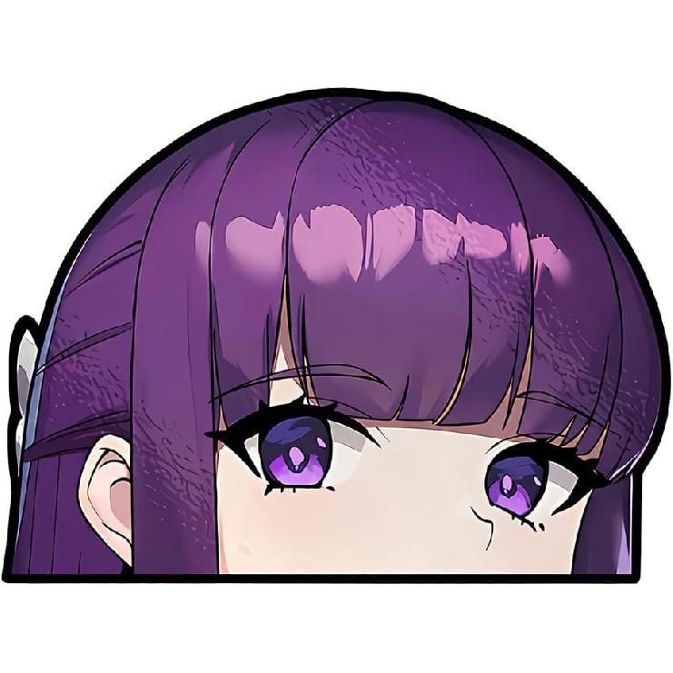 

5.1 Inch Creative Girls Peeker Anime Car Stickers Window Laptop Bumper Trunk Campervan Fuel Tank Cap Decals Waterproof (Frieren) Fern