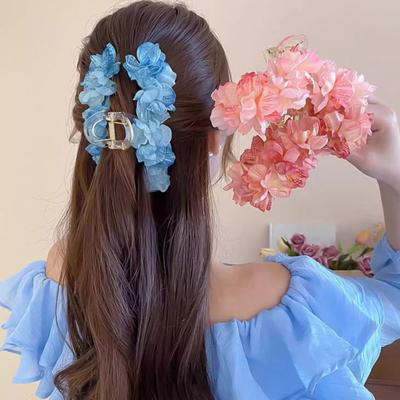 Women Hair Claw Artificial Flower Decor Hair Clip Back Head Shower Hair Clip Hair Styling Tool Hair Accessory