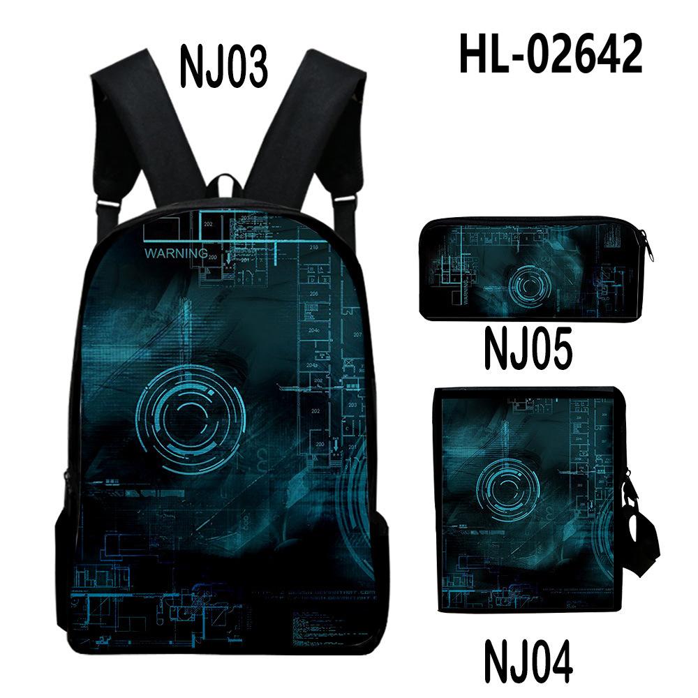 Stile Classico Novità Tecnologia Stampa 3D 3pz/Set pupilla Zaini Scolastici Zaino Daypack per Laptop Borsa a spalla inclinata Astuccio