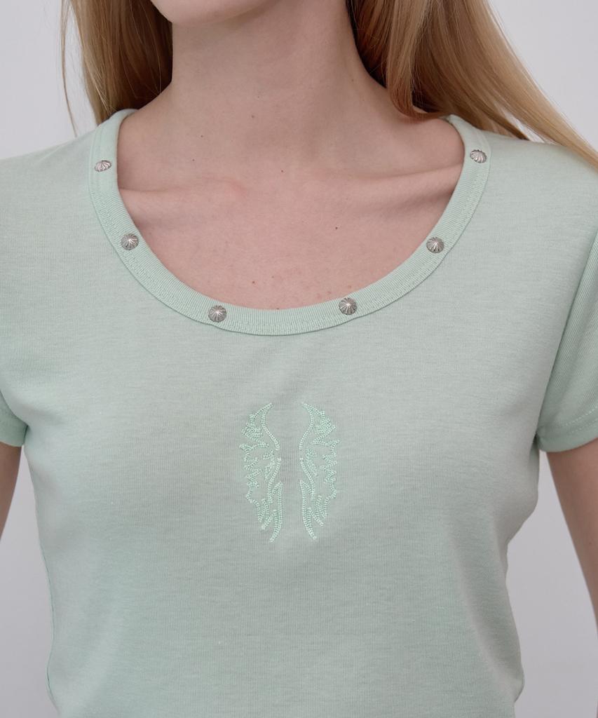 Lekim Lwe Studded T-Shirt (Mint)