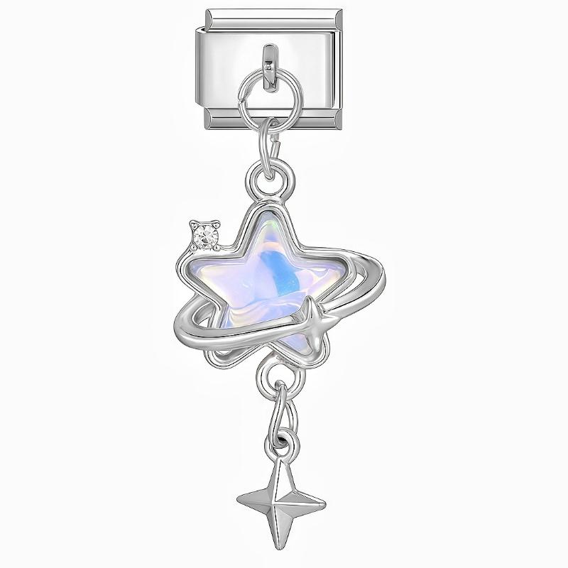 Italian Charm Bracelet Charms Dreamy Moon Butterfly Starfish Shell Pendant Diy Removable Module Link Bracelet Accessories Gifts