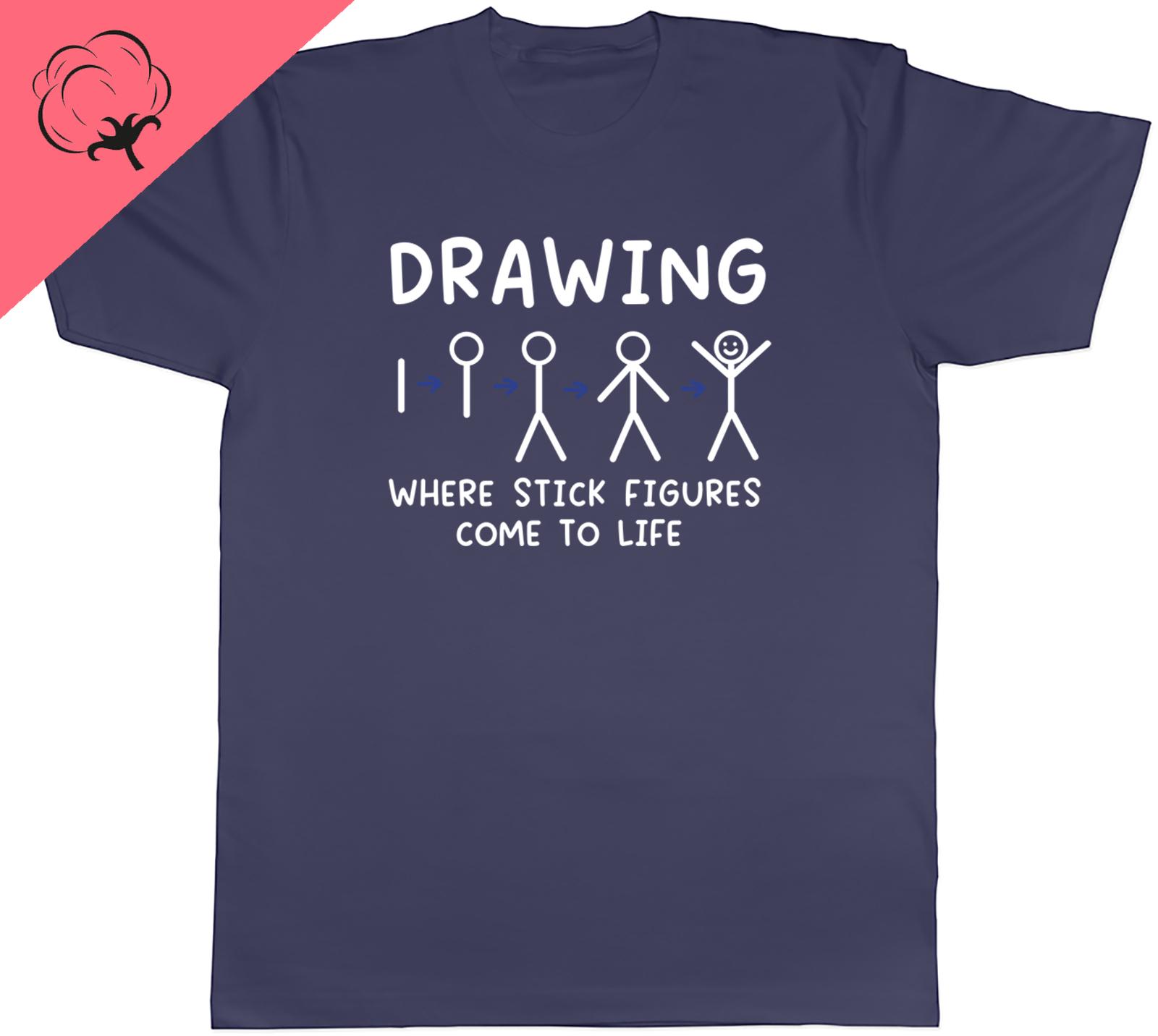 

camisetas Funny Drawing Unisexs TShirt Where Stick Figures Come To Life Tee Gift Clothing Women T Shirt Summer New Fashion Top 4XL