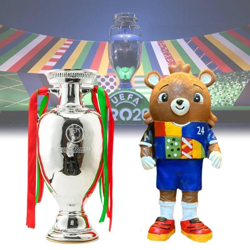 Euro Albart Fotballmaskot Fotballtrofé Resinmodell Figur Suvenirer Fan