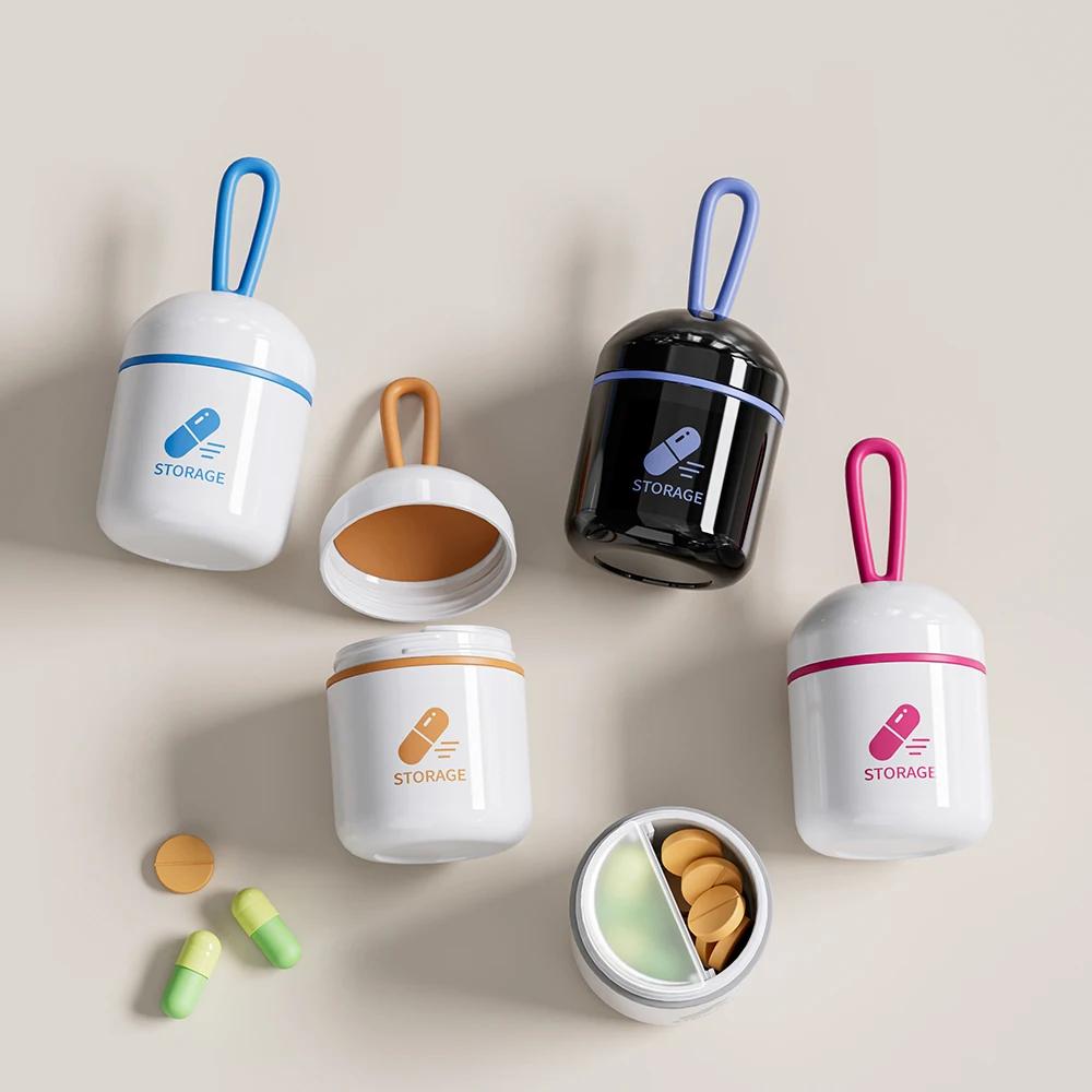 Runde Pillendose Mini-Pillenorganizer Leicht zu tragende Pillenbox