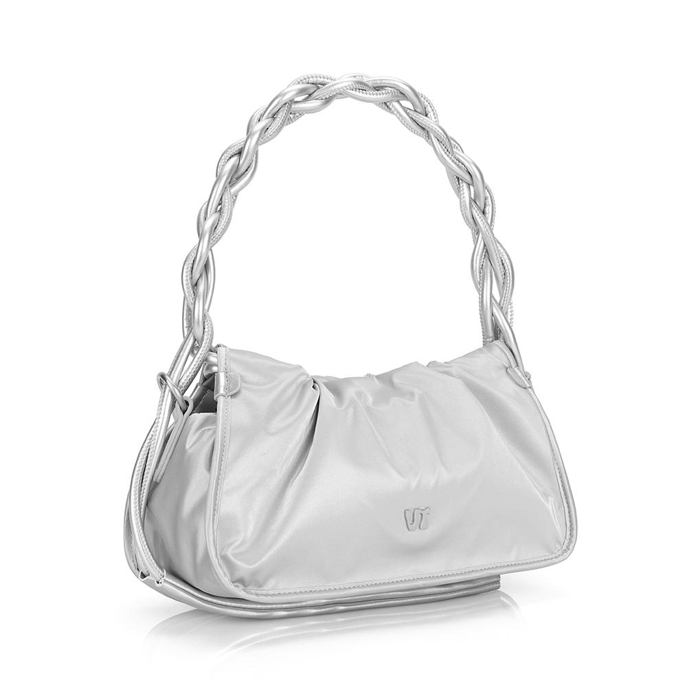 Vegan Tiger Hanji Leather Small Bag_Silver