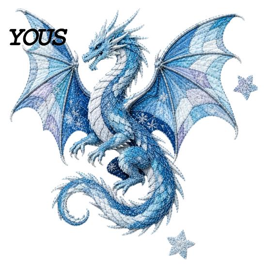 Beginner Sewing Materials Mythic Wilds DIY Patchwork Kit, Layered Fabric Art Dragon Handcrafted Wall Hanging Kit Phoenix Mythical Creature for