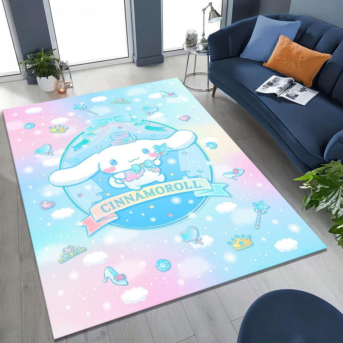 2026 New Cute Cinnamoroll Pompompurin Sanrio Cartoon Rug for Bedroom Living Room Sofa Home Doormat Decor, Kid Non-slip Floor Mat 40x60cm( 15x23in )