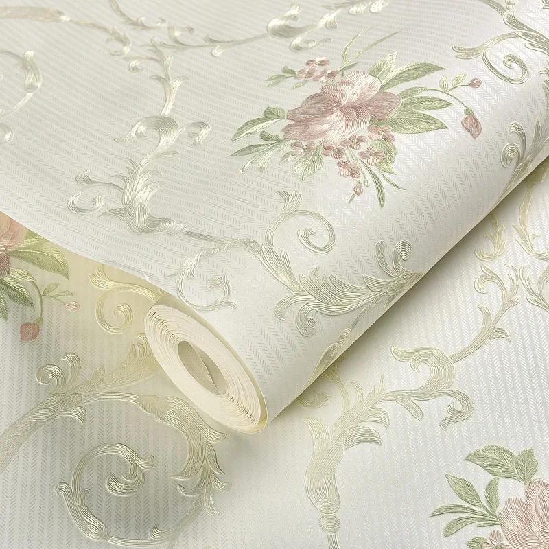 Self-adhesive European Wallpaper 3D Three-dimensional Finely Pressed Non-woven Fabric Thickened Living Room Background Wall