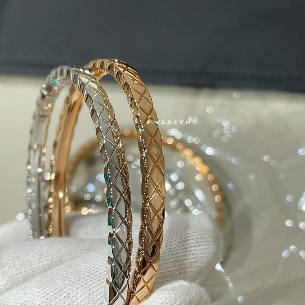 Xiaoxiang V Gold Coco Rhombus Diamond-set Diamond-free Couple Bracelet CNC Seiko Versatile Temperament Bracelet Diamond Jewelry Couple Model