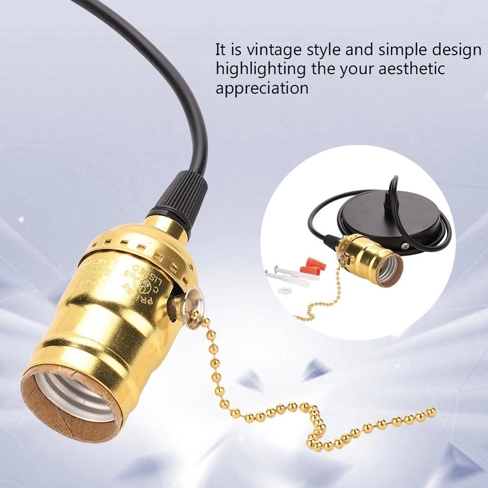 With Pull Chain Switch Pendant Light Fixture E26 E27 Pendant Lamp Holder Pendant Light Kit  Cafe