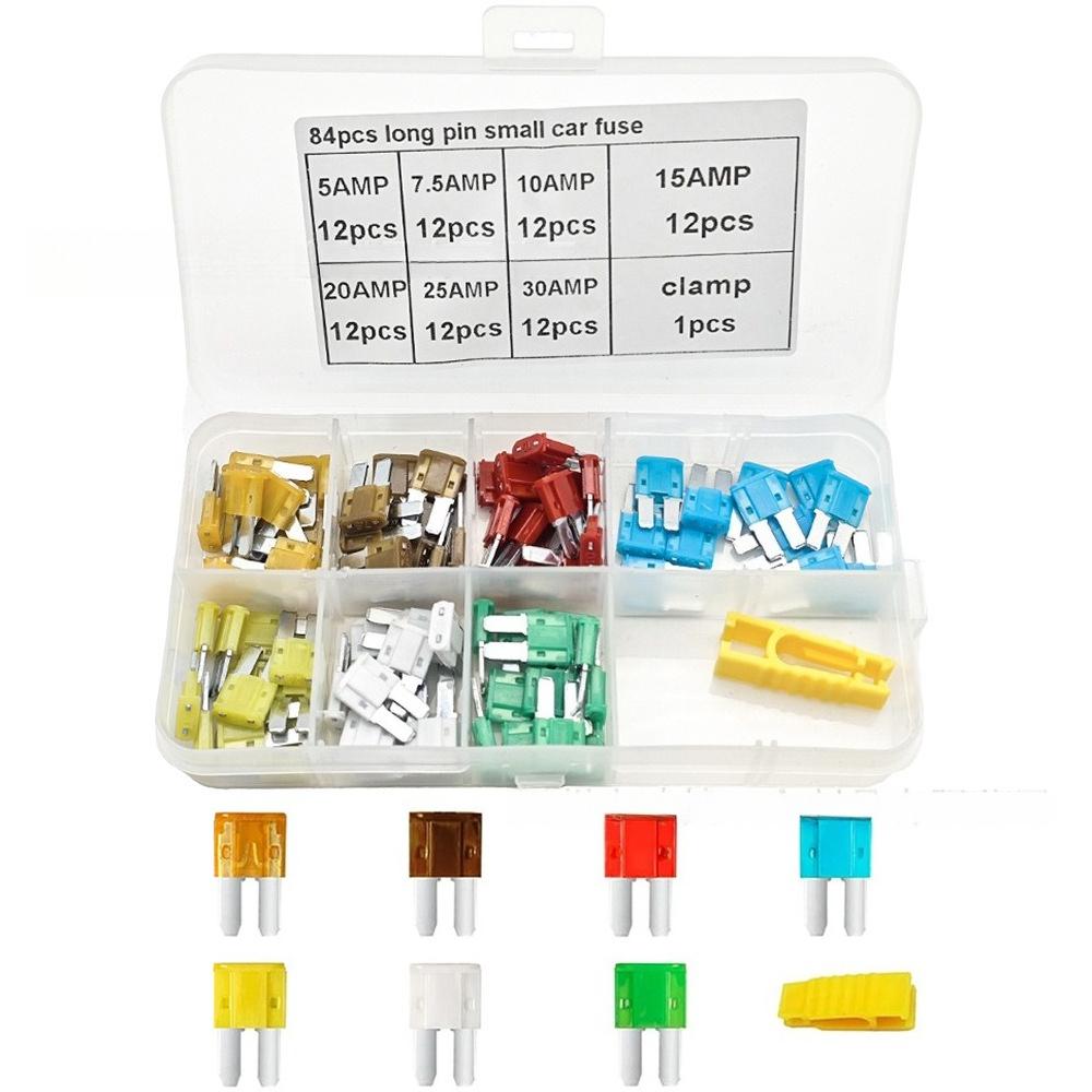 84Pcs Boxed Zinc Alloy Micro2 ATR APT Blade Fuse Assortment 5A-30A Automotive Circuit Replacement Fuse Kit