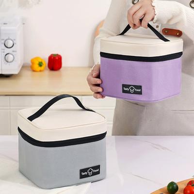 Large Capacity Insulated Bag Portable Handle Zipper Waterproof Aluminum Foil Outdoor Picnic Bento Lunch Fruit Grocery Food Thermal Cooler Tote Bag