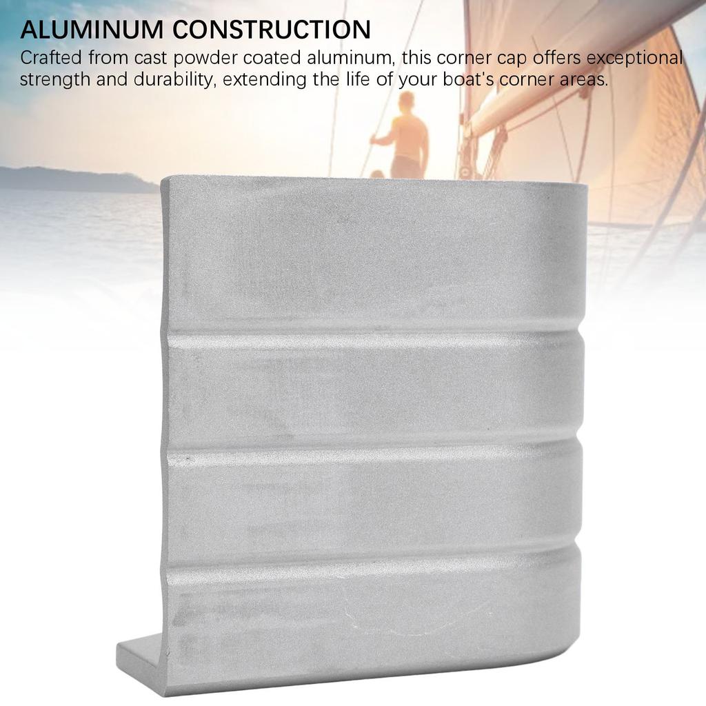 Pontoon Corner Cap 2 Pack Boat Corner Cap Heavy Duty Aluminum Rustproof Top 3 1/8in To 3 3/16in 2 Pack for 90 Deg Rounded Corner