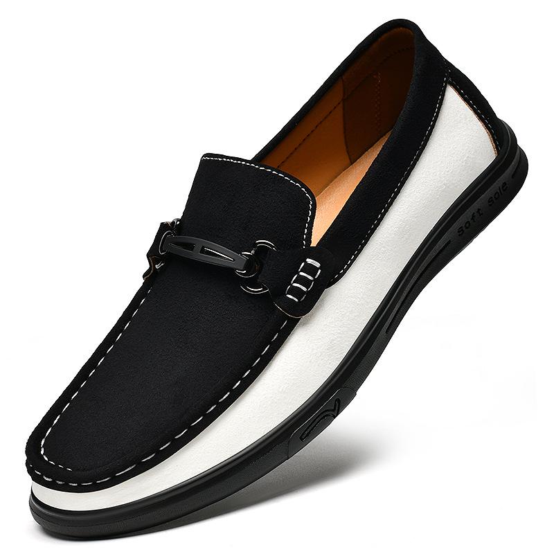 Men s Suede Leather Loafers - Large Size Slip-on Breathable Driving Shoes 42