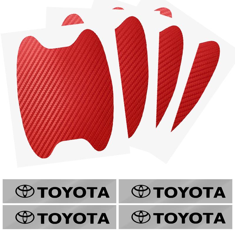 Car Door Sticker Carbon Fiber Scratches Auto Handle Protection Film for Toyota TRD GR Yaris Hilux Corolla Prius Avensis Emblem Auris