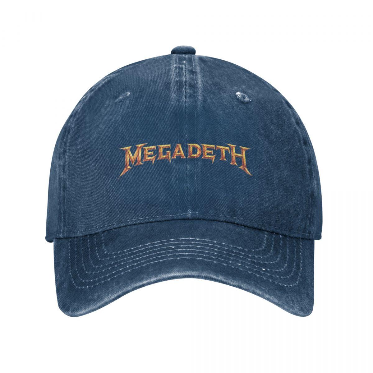 

Megadeths Metal Baseball Caps Retro Distressed Denim Washed Rock Music Headwear for Men Women Outdoor Summer Hats Cap One Size темно-синього кольору