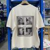 Men Y2K Rhinestone Short Sleeve T-Shirt Oversized Ripped Vintage Photo Street Tee