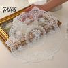 White Lace Coaster for Dining Retro Round Doily, Embroidered Floral Coaster, 13 Inch Doily Wedding Sheer Placemat Wedding, Tea Party Table Decor
