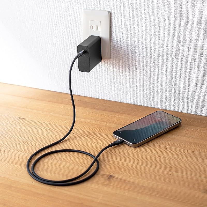 Sanwa Supply USB2.0 Type-C Silicon cable (PD240W/1m/black) KU-CCPES10BK