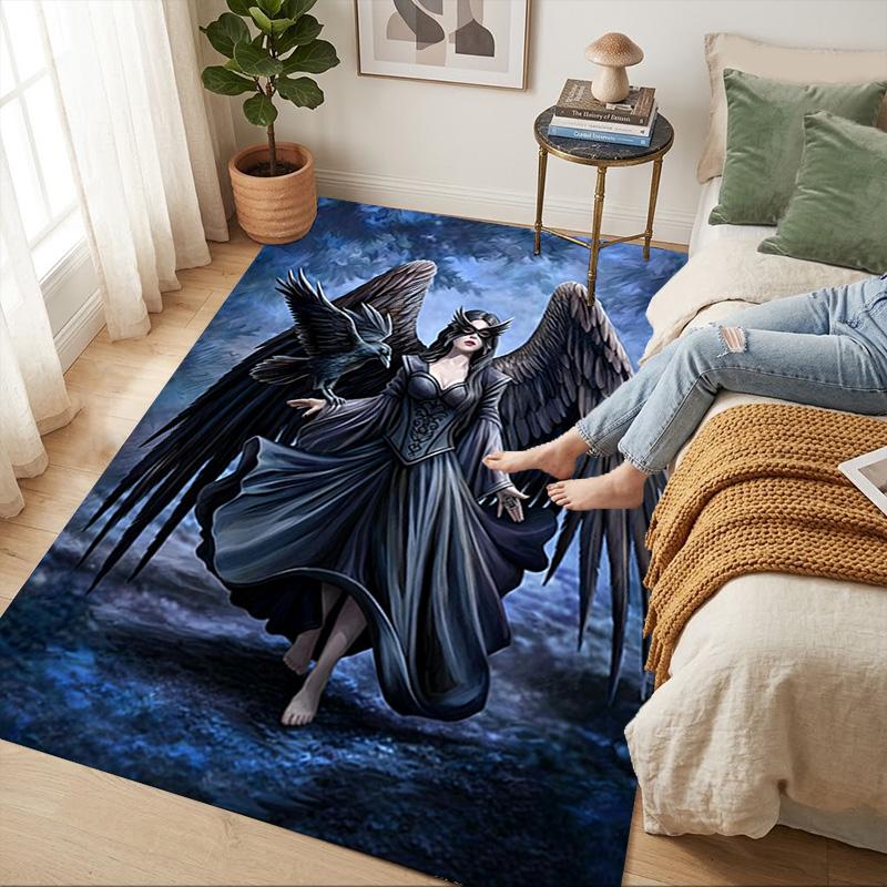 Dark Angel Living Room Nonslip Area Rug Soft Carpet For Bedroom Game Playroom Sofa Office Home Decor Doormat Christmas Gift