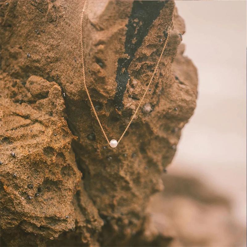 Fashion Trends Stainless Steel Choke Ring Imitation Pearl Necklace Women's Gold Layered Chain Necklace Jewelry