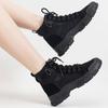 Autumn Winter Boots for Women Solid-colors Fashion Style Platform Fashion Lace Up Casual  Booties Shoes for Ladies