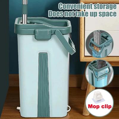 Hands-free Wash Floor Squeeze Mop with Bucket Sewage Separation Wet and Dry 360 ° Clean Flat Mops Set Home Cleaning Tools
