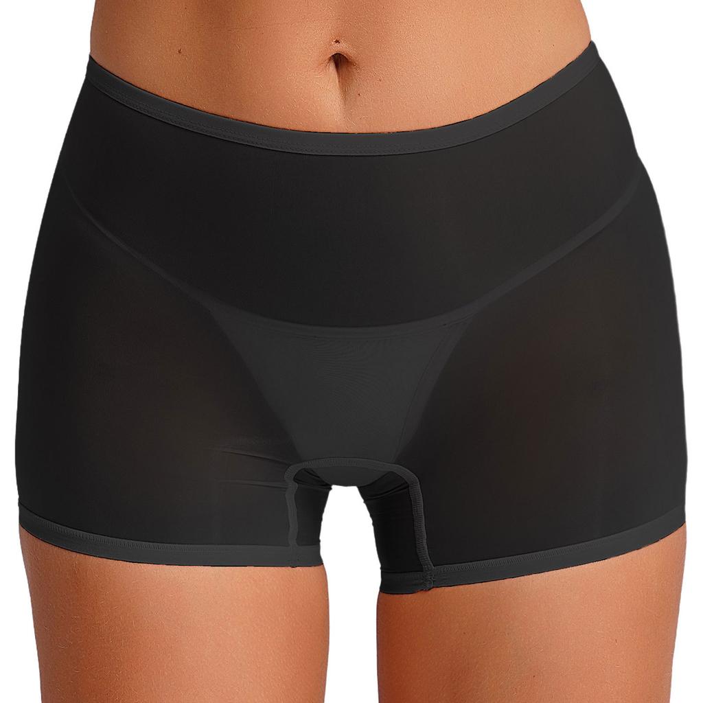 Női átlátszó, rugalmas, fényes, alacsony derékbőségű, fiúshort boxer alsónadrág