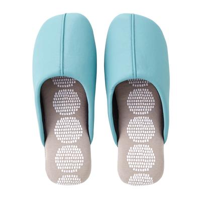 Belle Maison Washable Synthetic Leather Slippers with Insole Indoor Size L Design, Slippers, Blue,