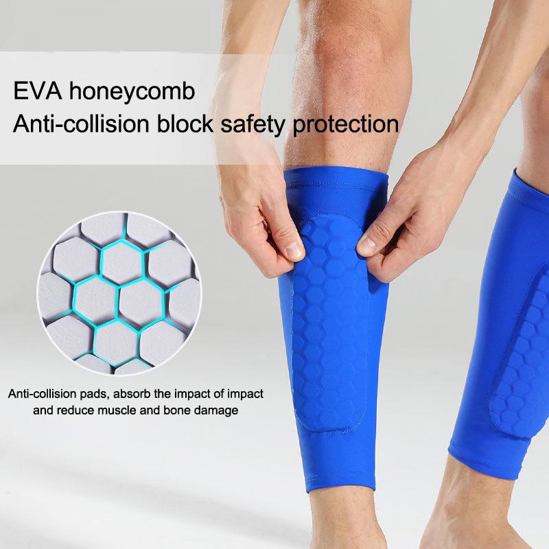 Waben-Schienbeinschoner Ski-Beinpolster Atmungsaktiv Anti-Kollision Fußball Basketball Radfahren Schützend Elastische Sport-Leggings 1 Stück